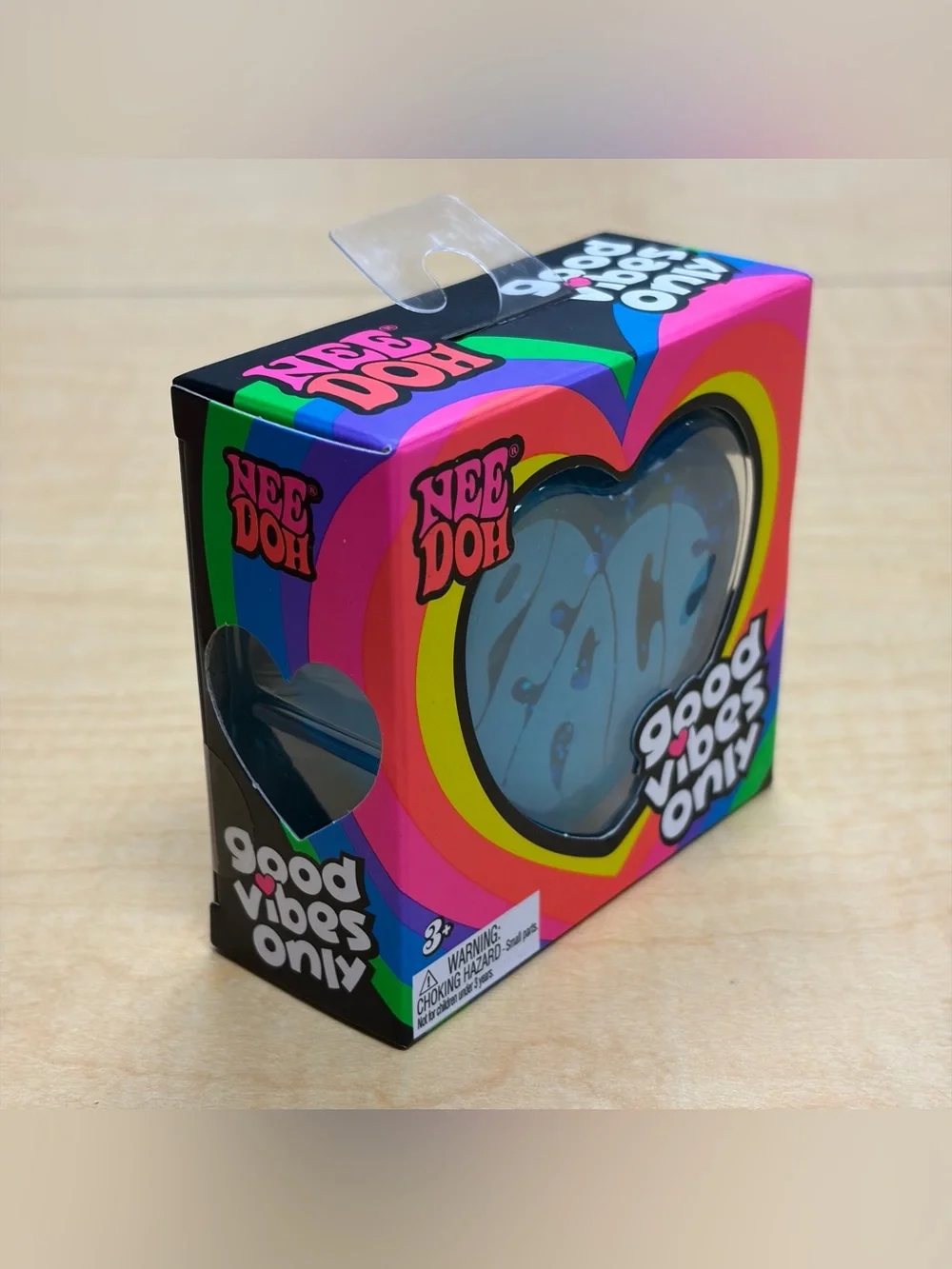 NeeDoh Good Vibes Only Heart Squeeze Toy Blue 